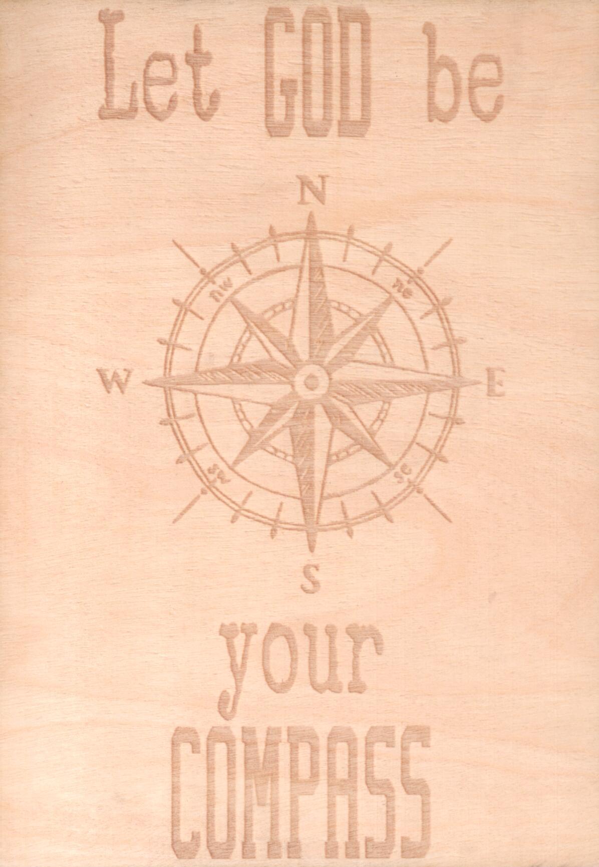 Holzkarte Compass